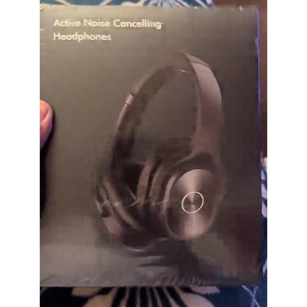 Active Noise Cancelling Headphones Over Ear Wireless Bluetooth Black New